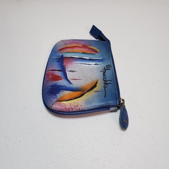 Anuschka Abstractions Hand Painted Leather Coin Pouch - Picture 3 of 7